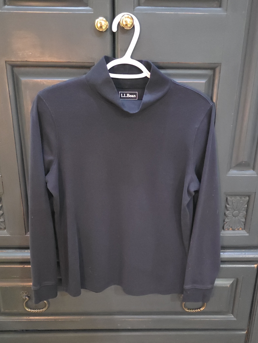 L.L. Bean Womens Layering Black Long-Sleeve Mock Neck Cotton Knit Top Classic - Picture 10 of 11